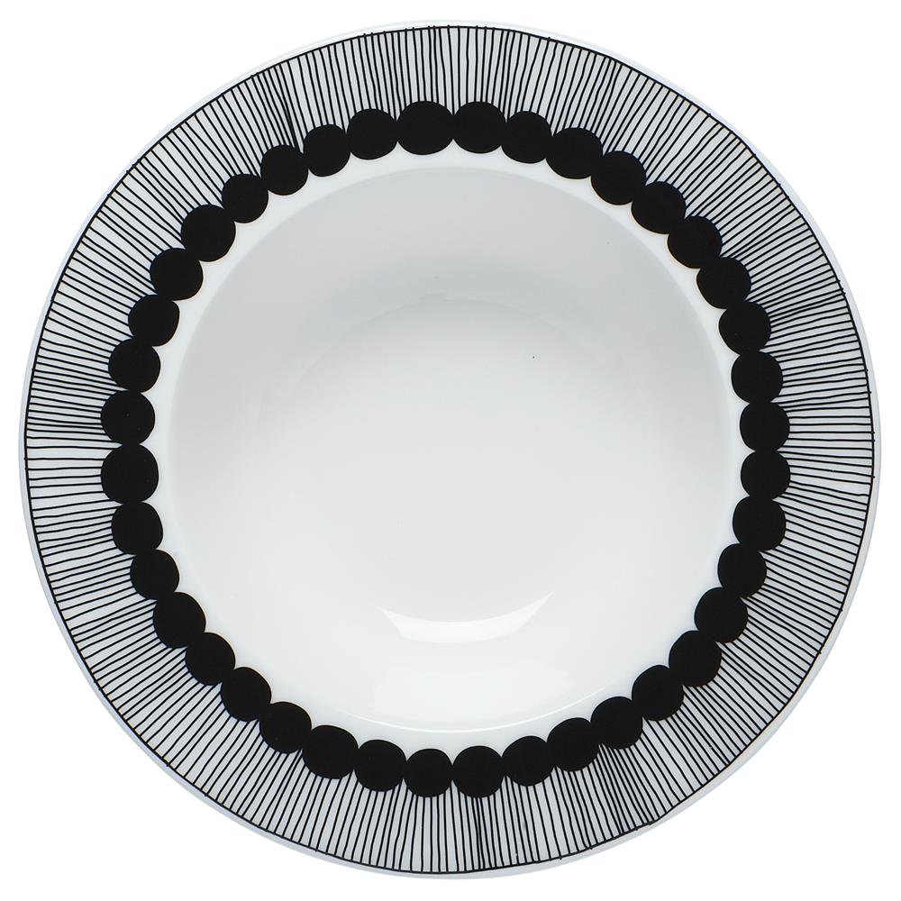 Plato hondo Siirtolapuutarha Ø20 cm negro-blanco