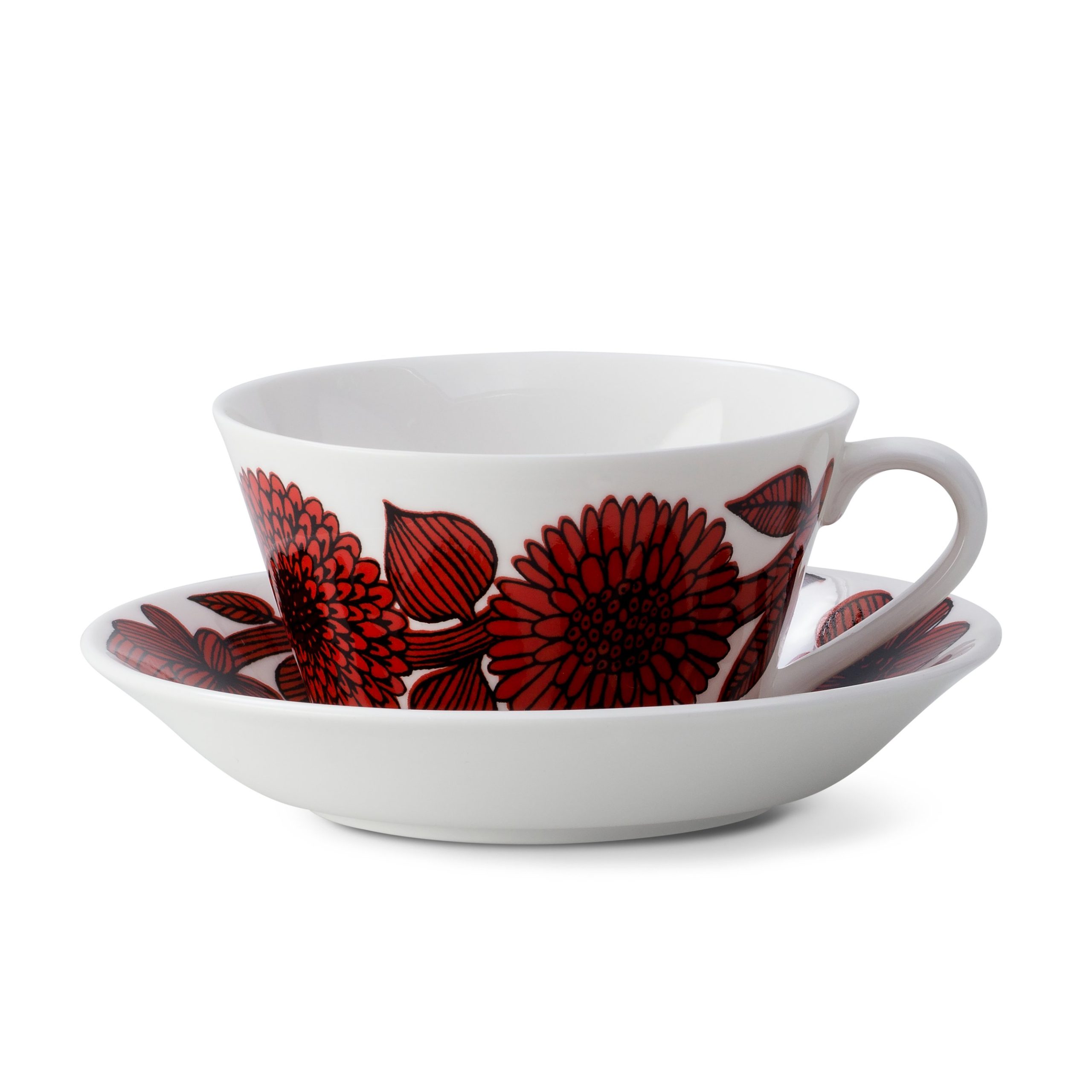 Juego de té Röd Aster taza de té + platillo