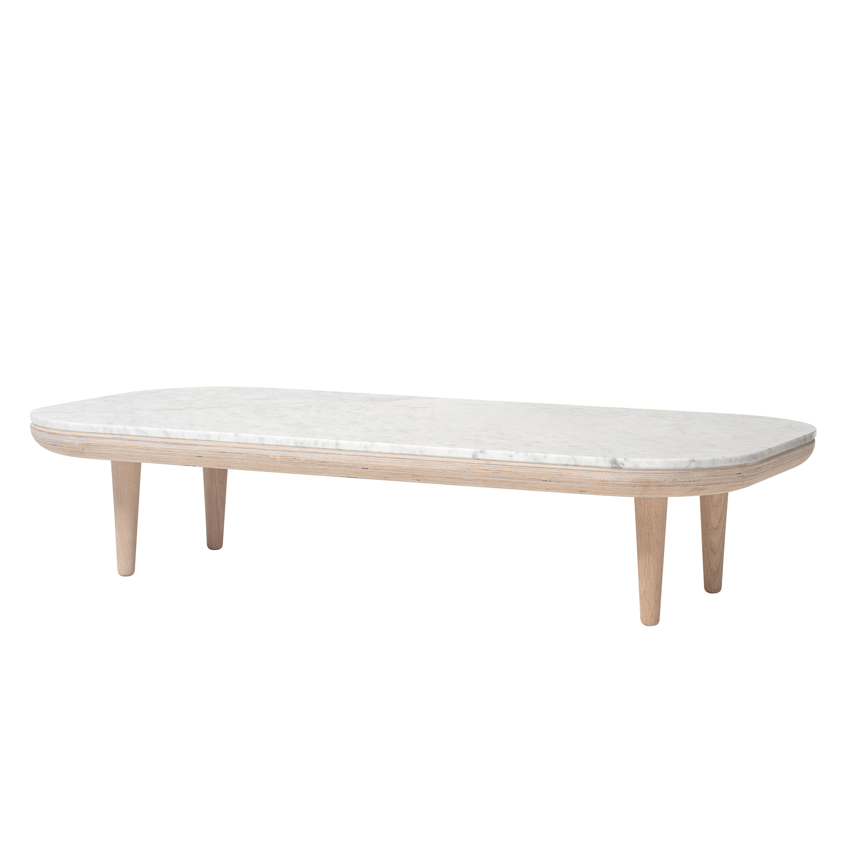 Mesa Fly SC5 Roble aceitado claro + mármol blanco