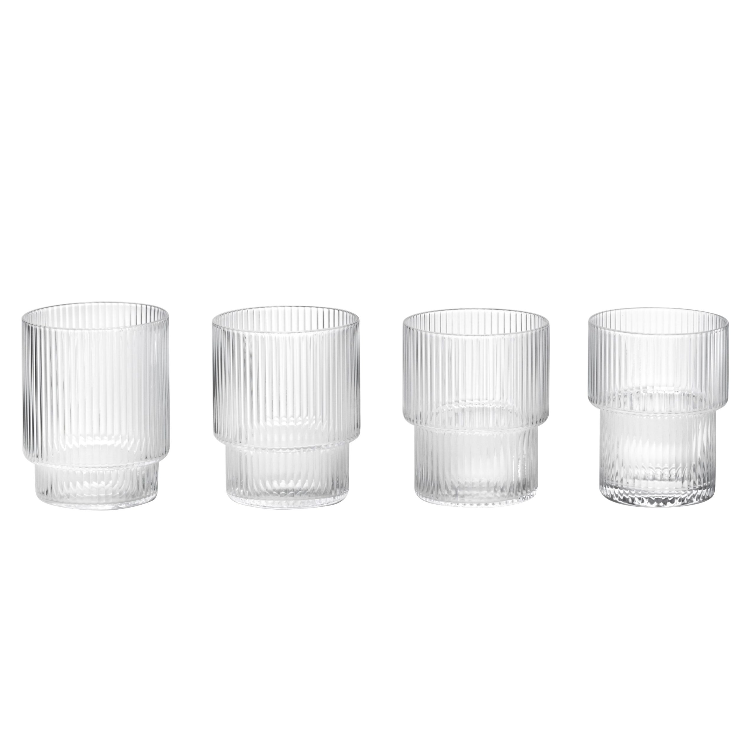 4 Vasos Ripple transparente
