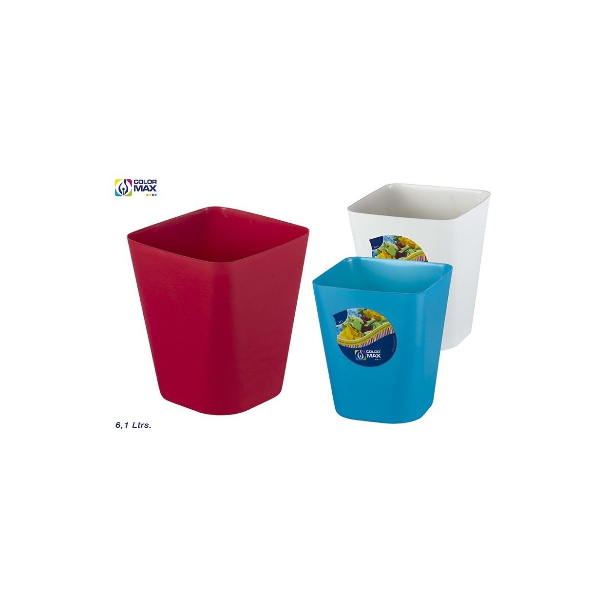 Papelera cuadrada 6 lts