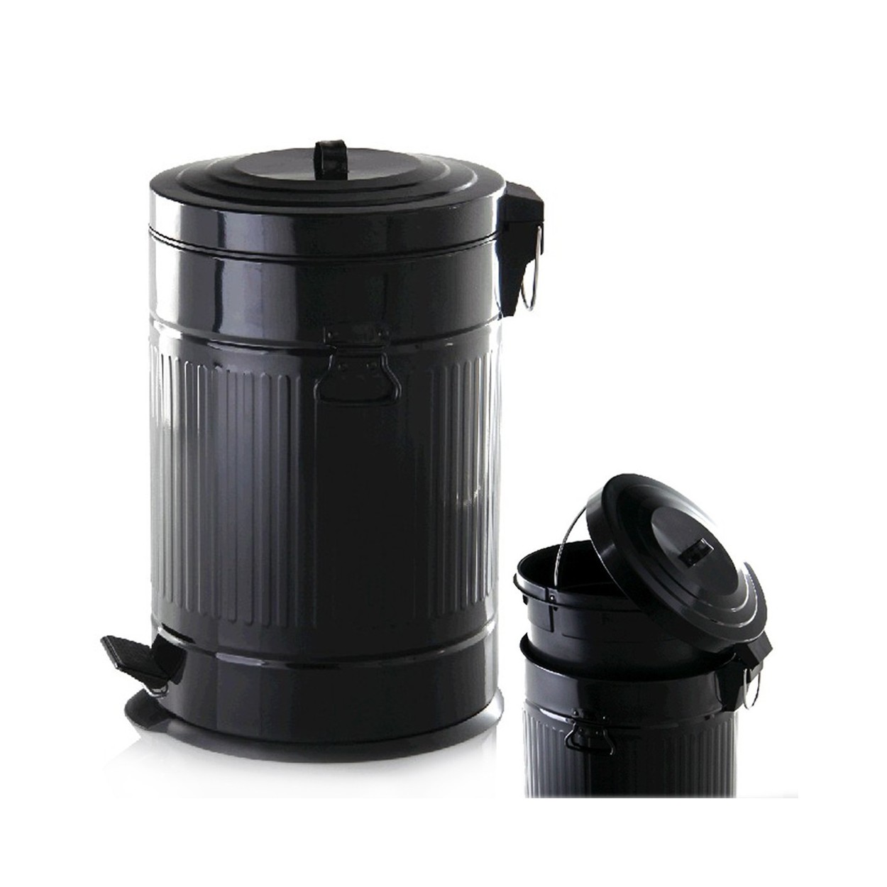 Papelera retro negra - 20L