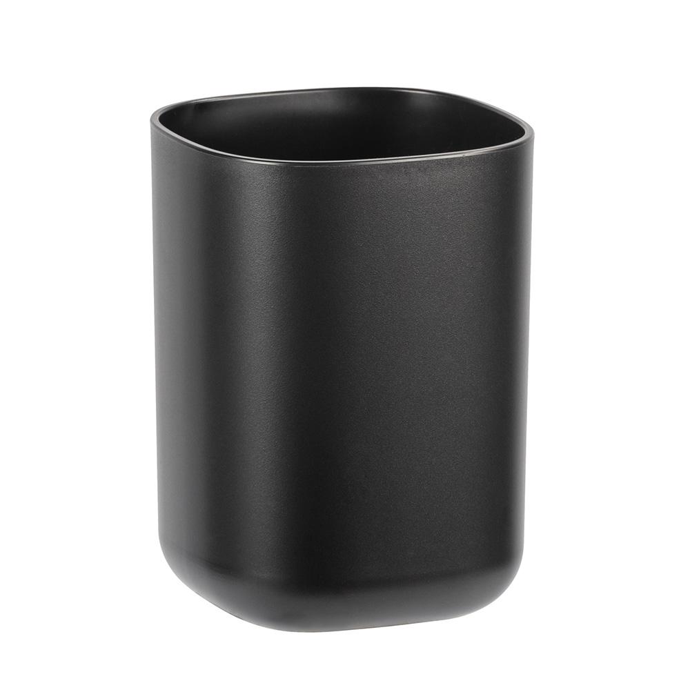 Wenko Vaso para cepillo de dientes Davos Negro mate, plástico de alta calidad sin BPA, 24831100