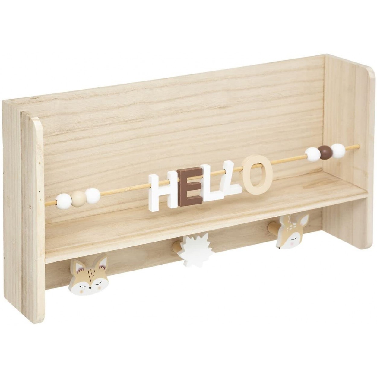 ESTANTERÍA INFANTIL CON PERCHERO "HELLO" 45,5X10X25