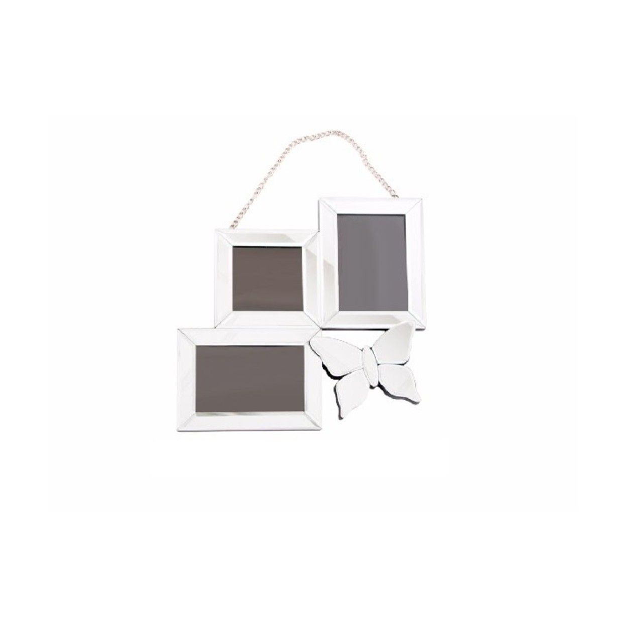 Portafotos espejo con mariposa (34x34x1.6 cm)