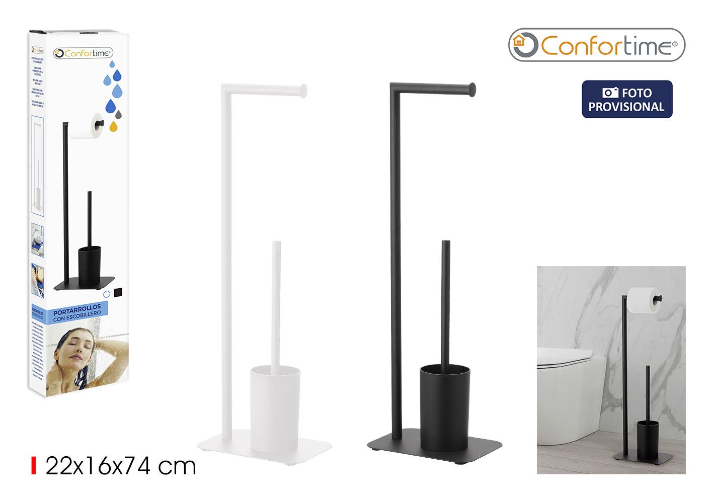 Inde Portarrollos WC con escobillero Confortime - 22x16x74 cm (6 Unidades)