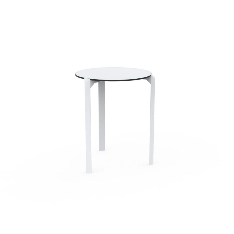 Mesa redonda Quartz con tablero HPL, dale a tu jardín un encanto minimalista y funcional