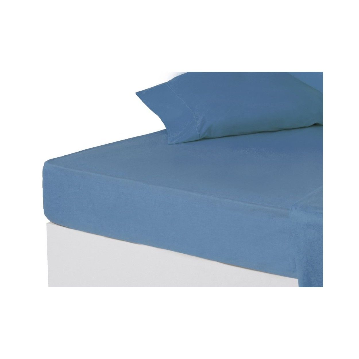 Sábana bajera azul cama 150 cm