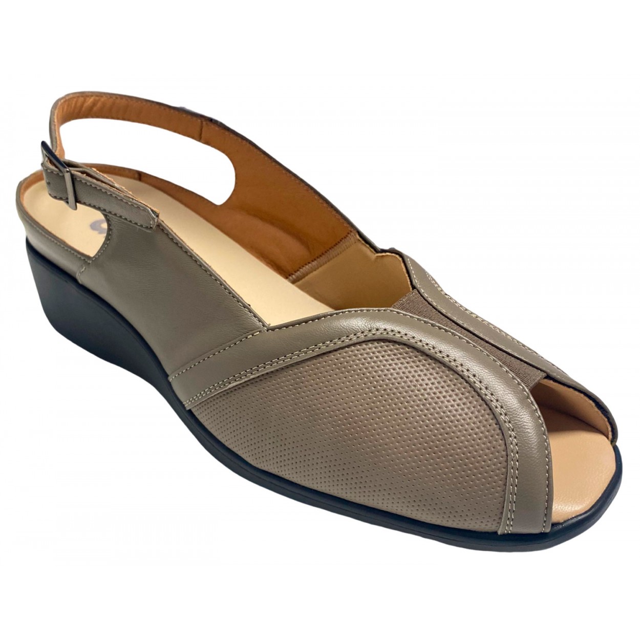 SANDALIA MUJER BEIGE PUNTA ABIERTA CLÁSICA TALLA 40