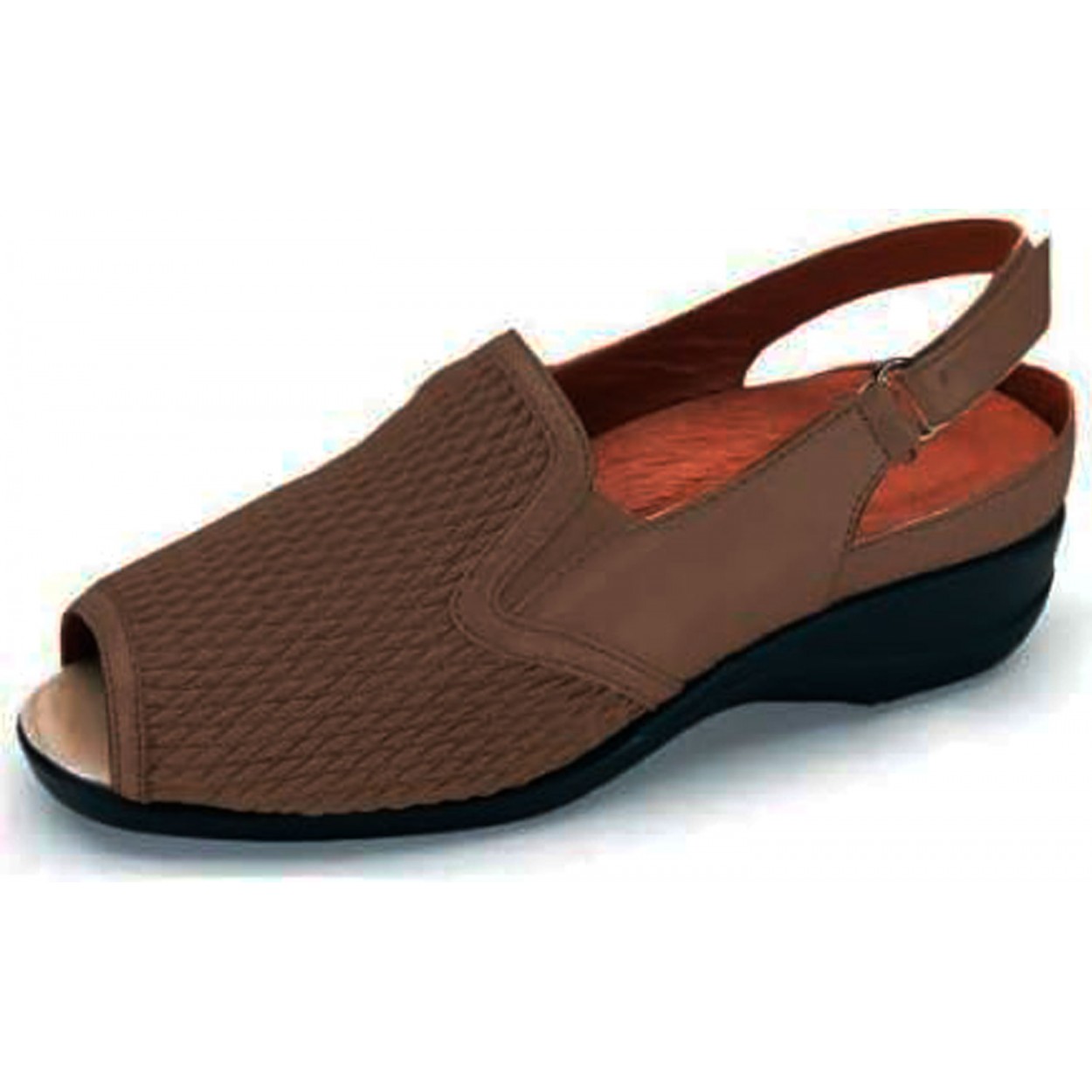 SANDALIA SEÑORA COLOR MARRÓN ELEGANTE PUNTA ABIERTA. TALLA 40