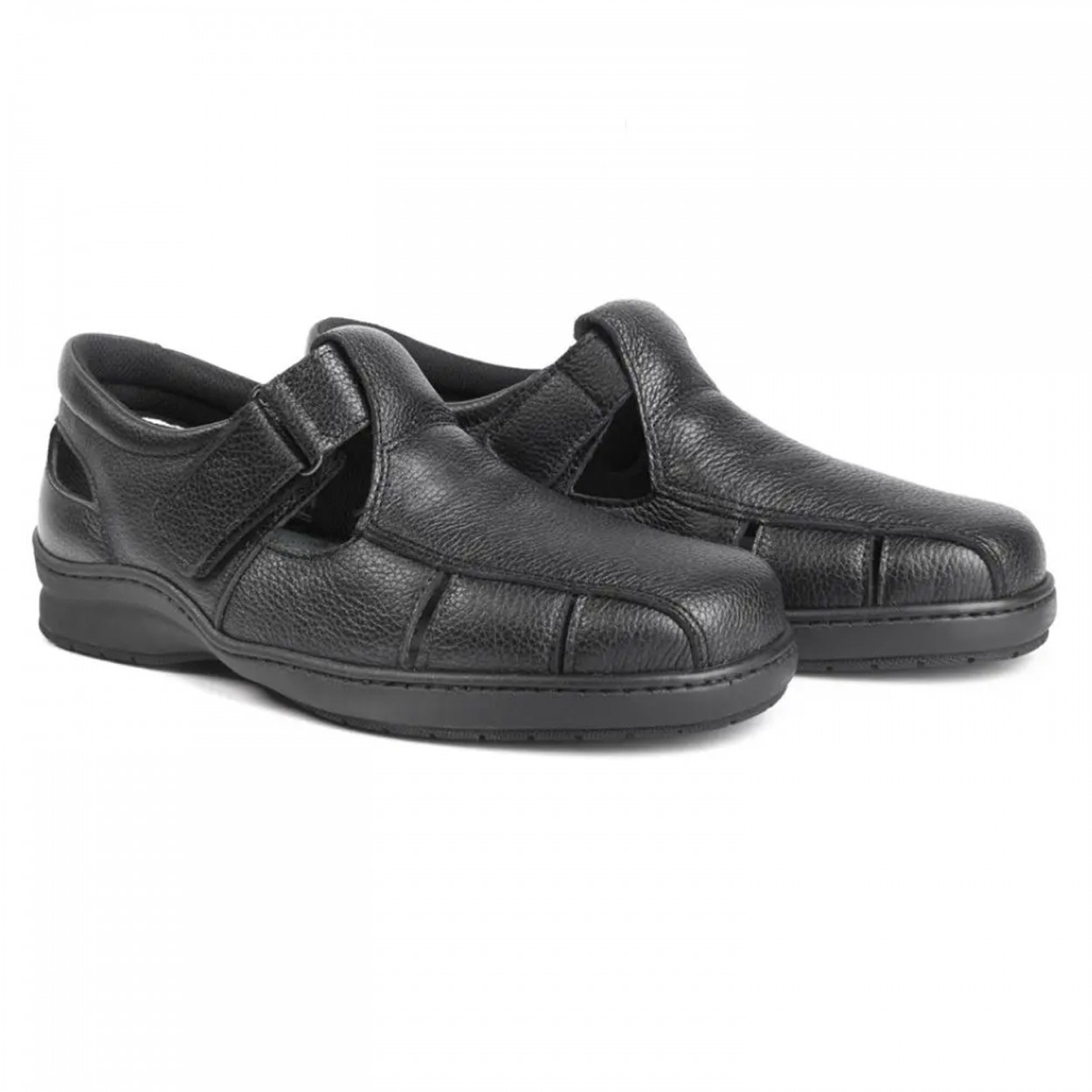 SANDALIAS CABALLERO CON VELCRO COLOR NEGRO