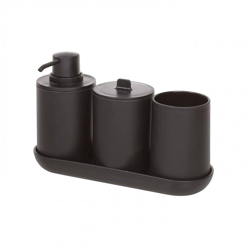 SET 4 ACCESORIOS BAÑO CADE NEGRO