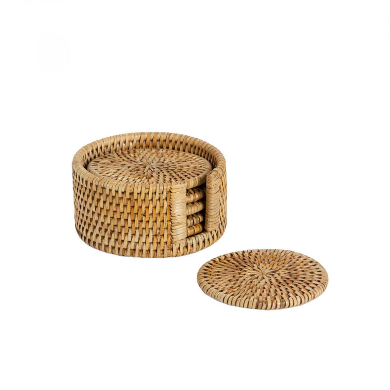 SET 6 POSAVASOS RATÁN