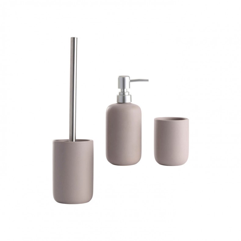 SET BAÑO 3 PIEZAS GRIS