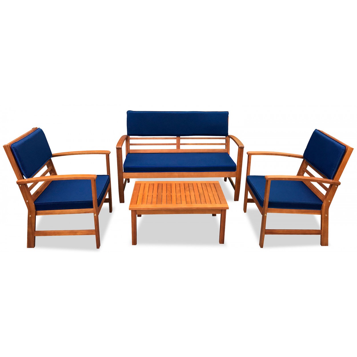 SET JARDIN 4 PIEZAS COJINES INCLUIDOS MADERA BYKE