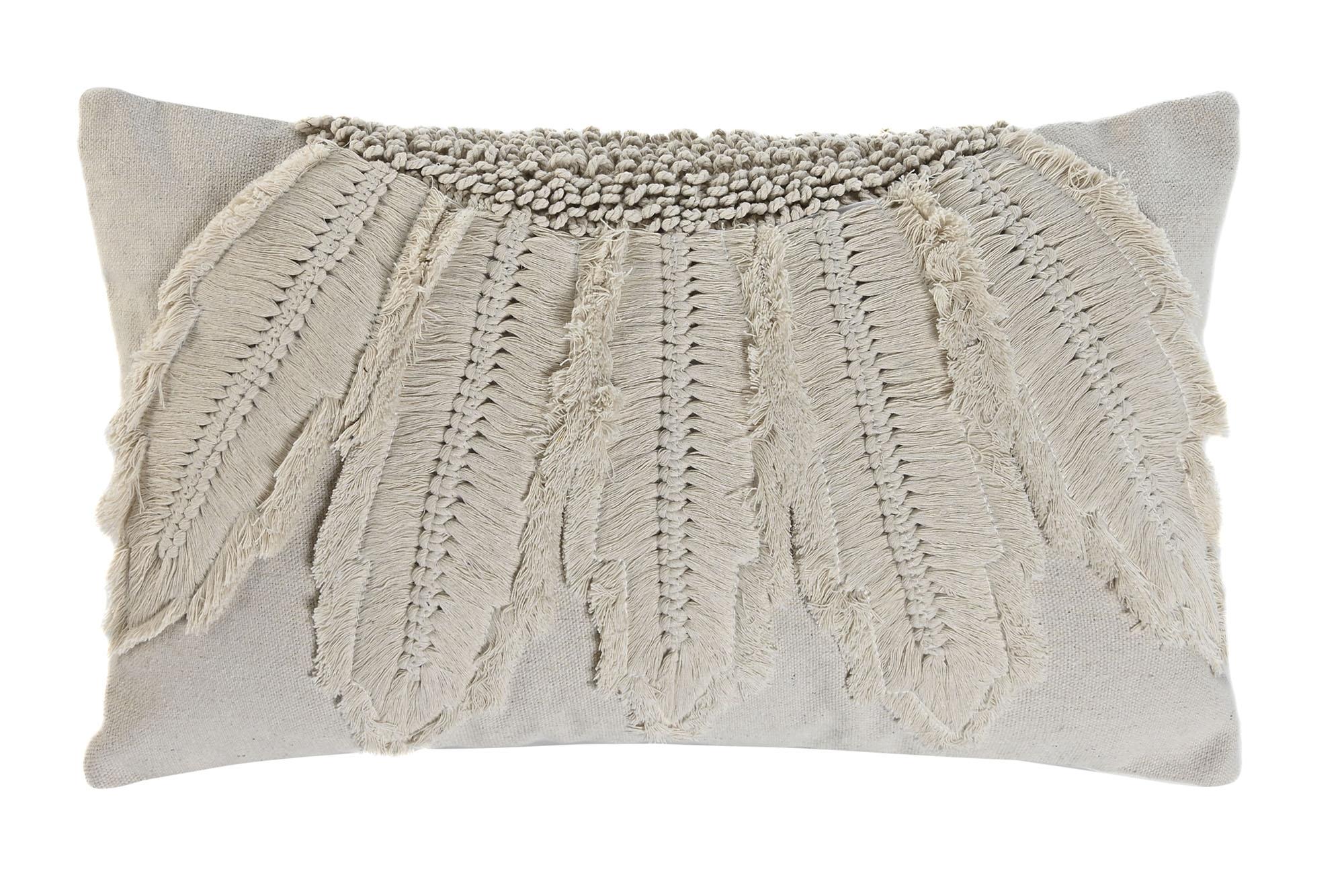 DKD Home Decor Cojín Boho de Algodón, Bordado a Mano, con Cremallera 30x50 cm - Set de 2 Unidades, Colección India 24