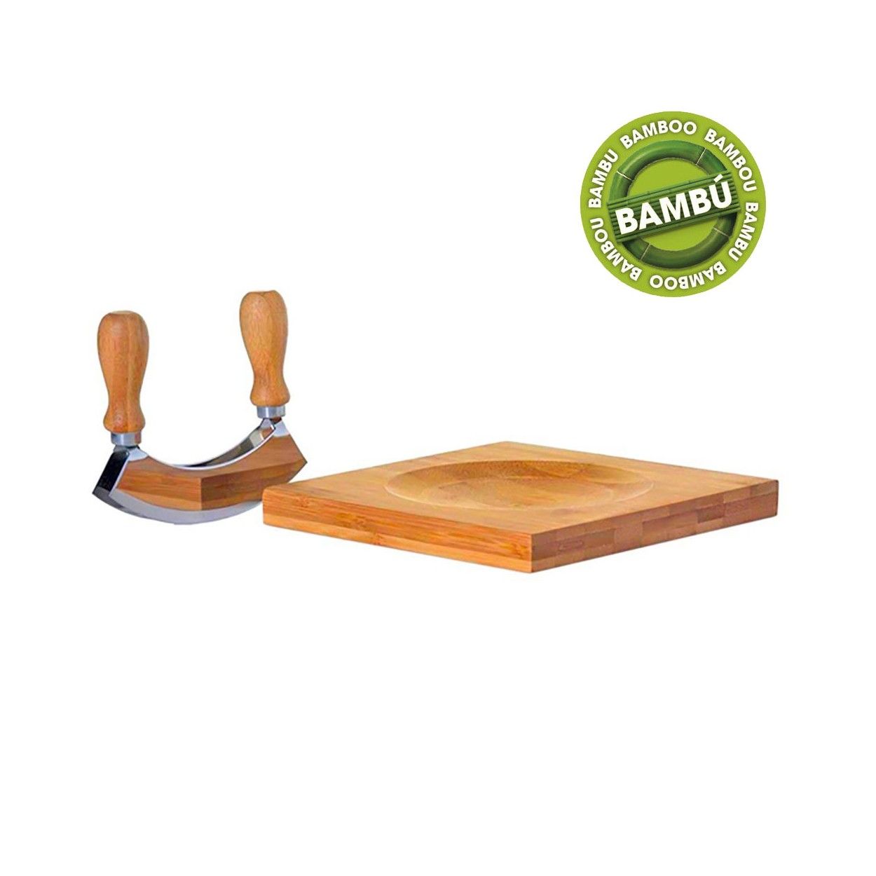 Tabla para cortar queso en madera de bambú con cortador (19.5x19.5x2)