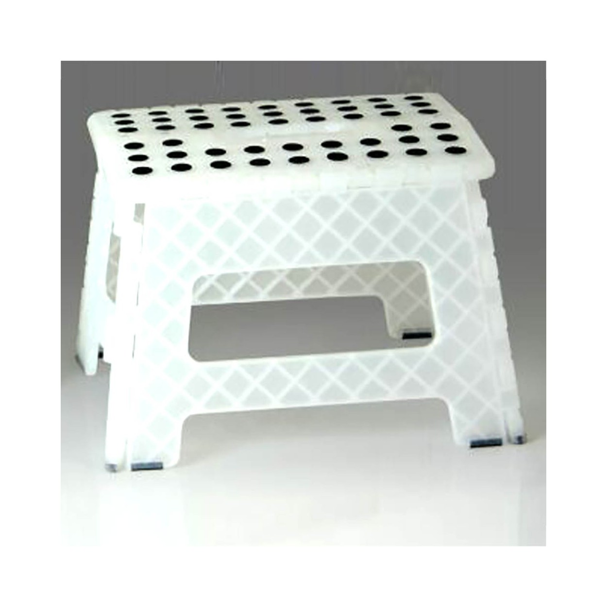 Taburete plegable blanco translúcido (32x25x22)