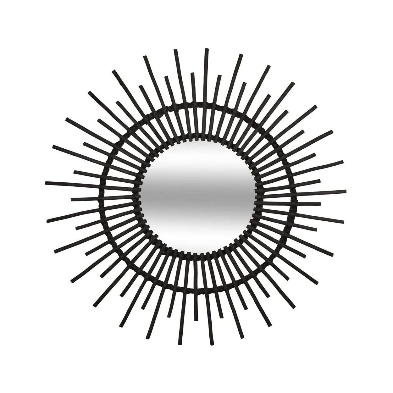 *TARA* ESPEJO SOL RATÁN Ø76CM BLACK