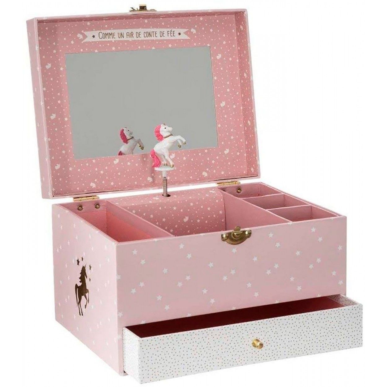 *TARA* JOYERO MUSICAL INFANTIL ROSA 14X21,5X16,5