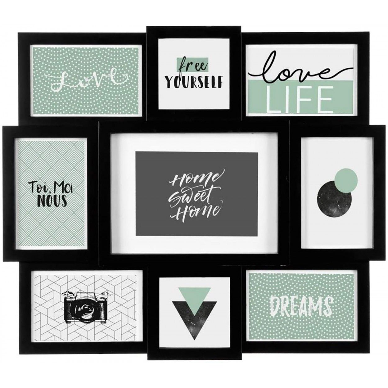 *TARA* MARCO MULTIFOTOS PARED BLACK JUMBLE