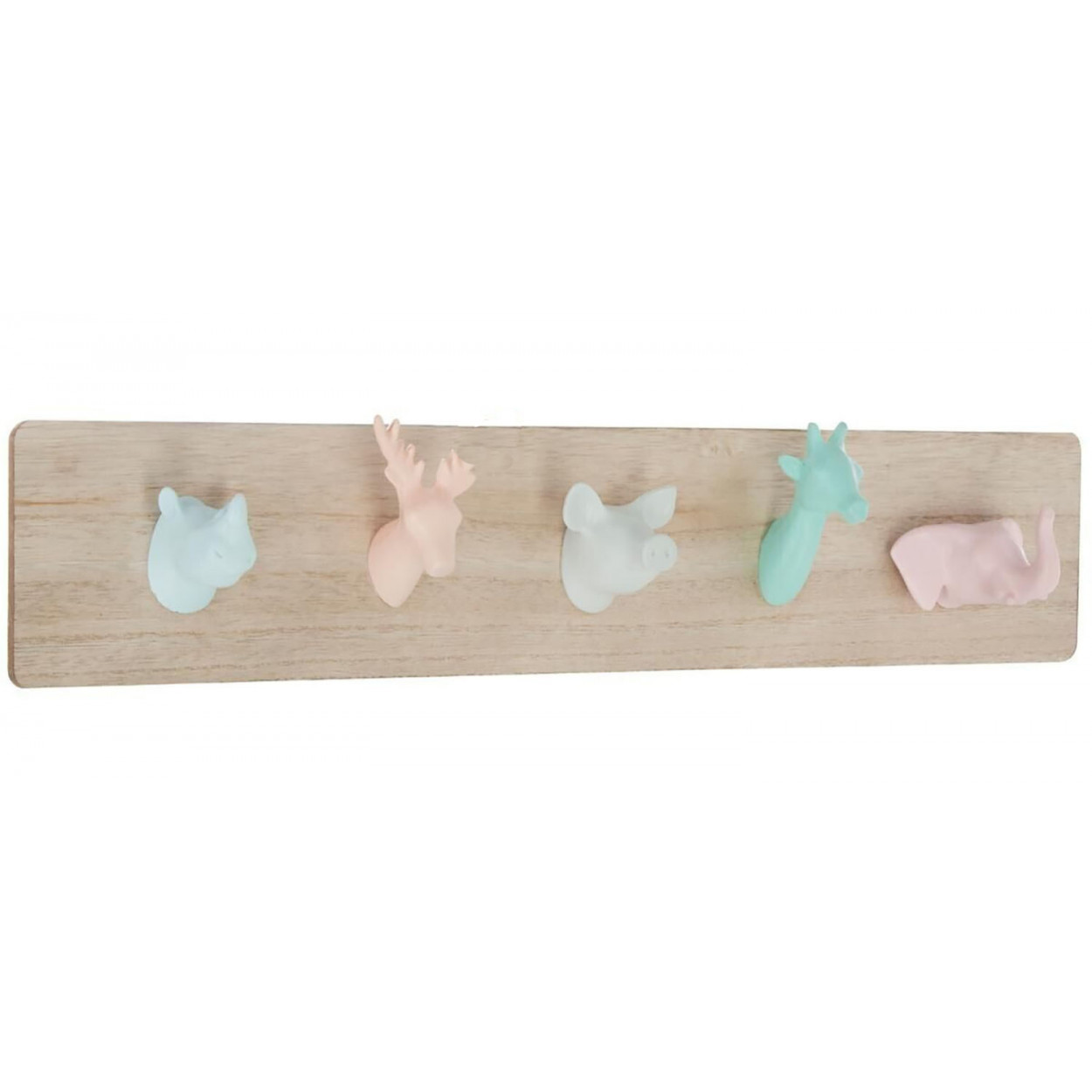 *TARA* PERCHERO INFANTIL PARED 5 GANCHOS ANIMALES