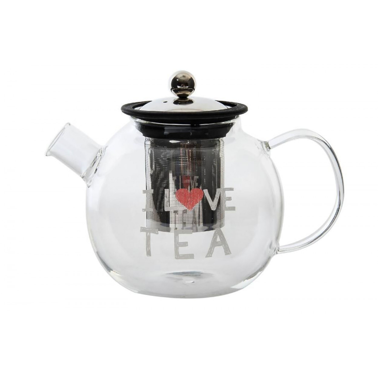 TETERA DE VIDRIO BOROSILICATO "I LOVE TEA"