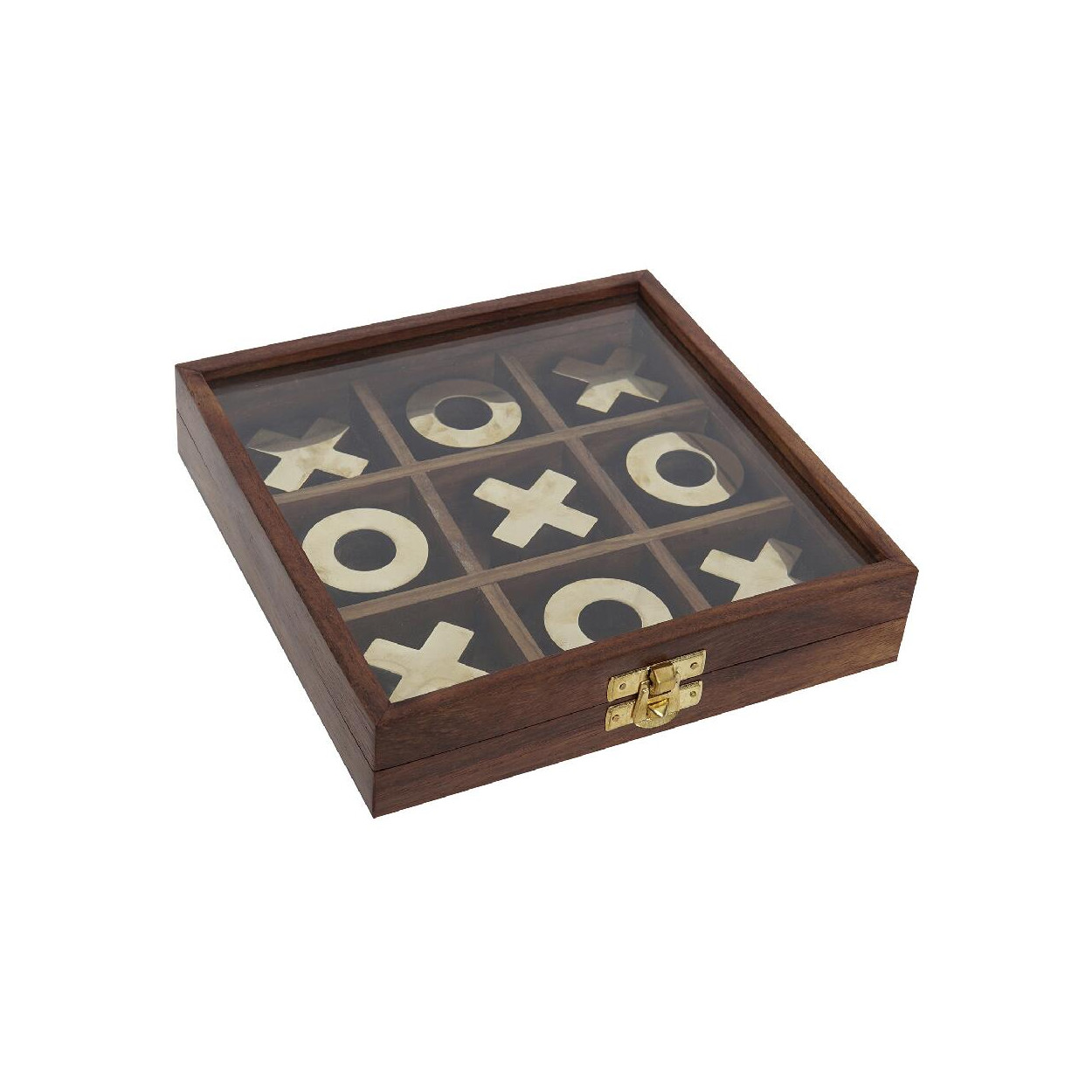 TRES EN RAYA CAJA DECO MADERA 18X18X3,5