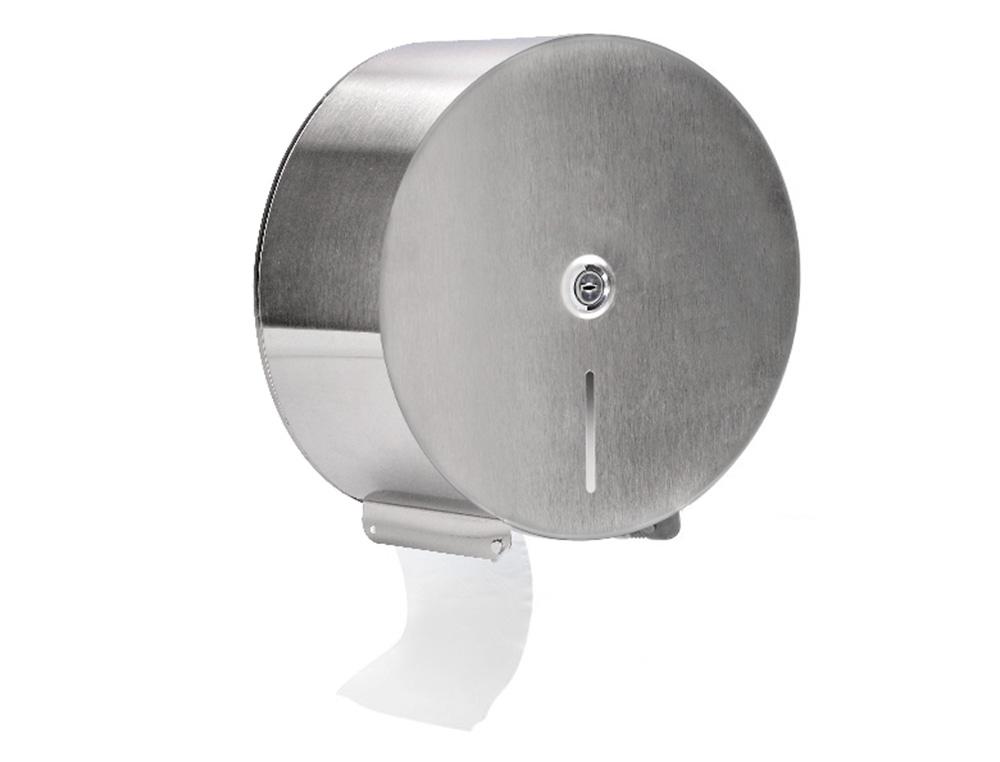 Q-connect Dispensador de papel higiénico jumbo acero inoxidable 115x254x265 mm con cerradura
