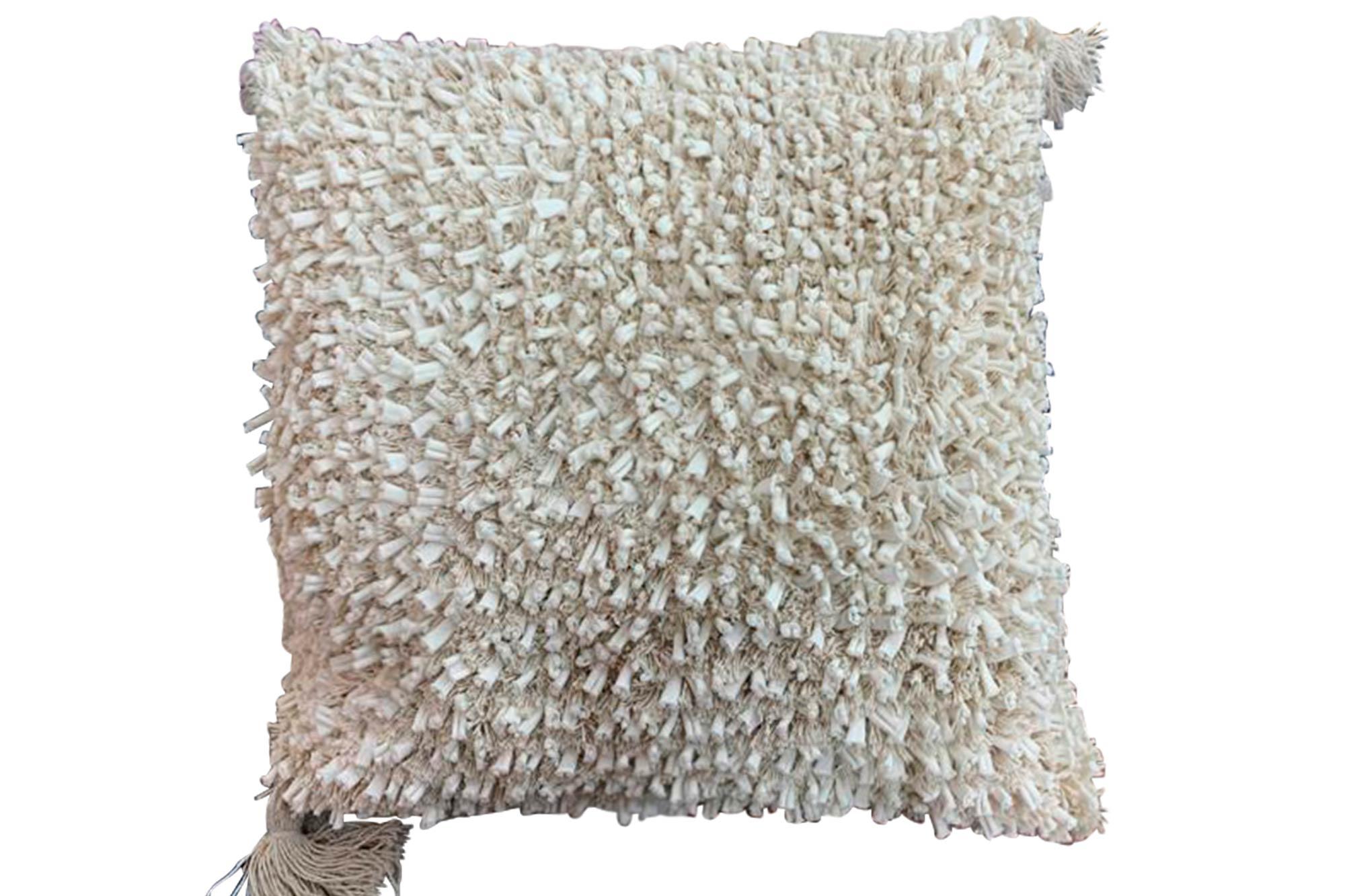 DKD Home Decor 1c24 Cojín Boho Hecho a mano de Algodón y Yute 45x45 cm Pack 2 Unidades con Cremallera