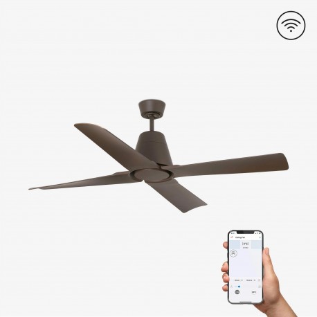 Ventilador de Techo Faro Typhoon 130cm Marron DC Ip44 Sin luz Smart Fan