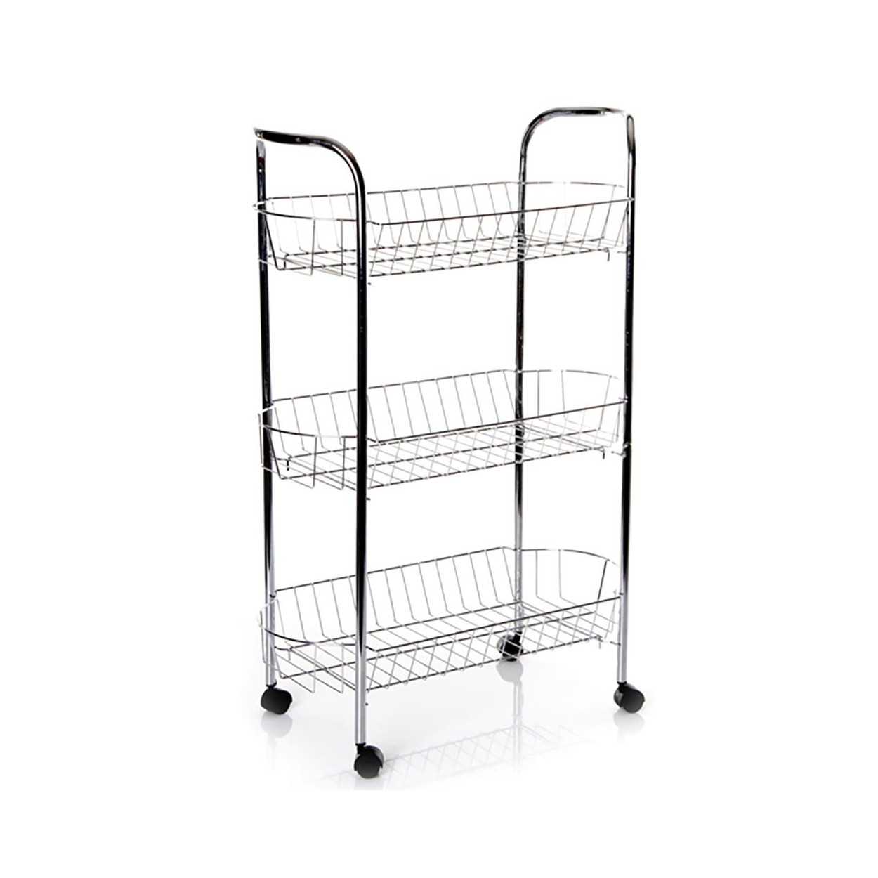 Carro verdulero acero cromado 3 cestas, Hogar y Mas