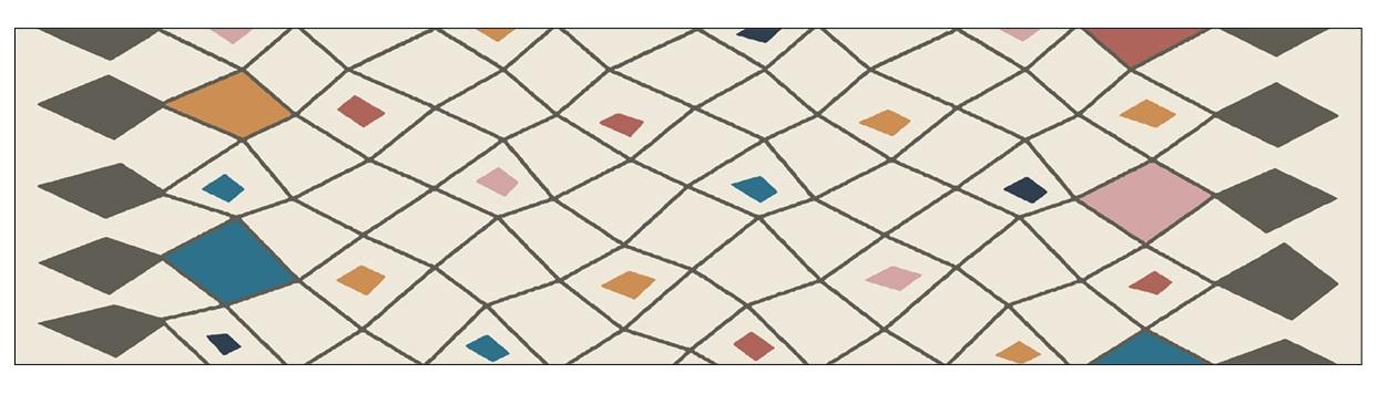 DKD Home Decor Alfombra Moderna de Poliéster Multicolor 240 x 60 cm con Rombos (2 Unidades)