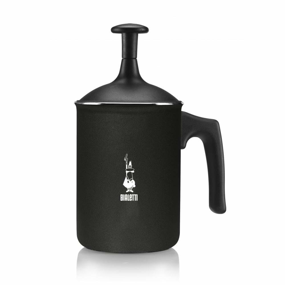 Bialetti 00AGR395 Tutto Crema - Espumador de Leche Manual para 6 Tazas, Portátil Eléctrico de Aluminio Negro 0.33L