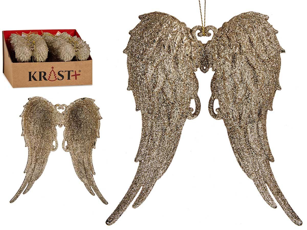 Krist+ Adorno Árbol Navidad Alas Champagne 13x14.5x2.5 cm (48 Unidades)