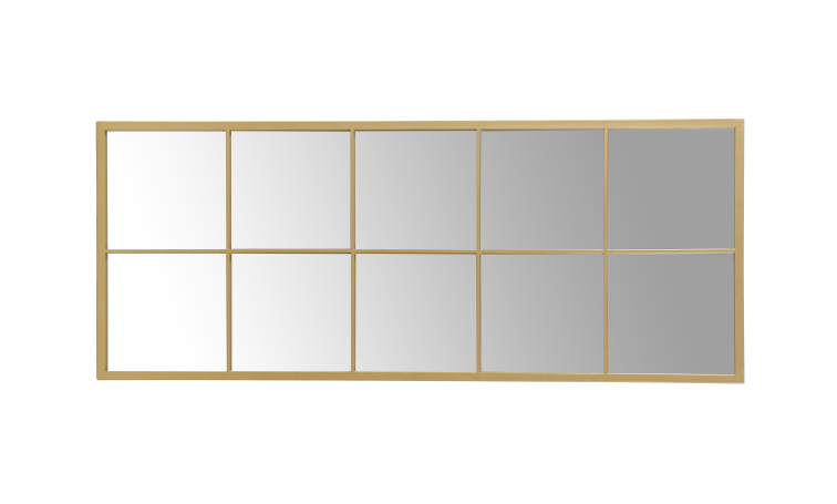 DKD Home Decor Espejo de Pared Loft Colección Anxi Tipo Ventana Dorado de Hierro y Cristal 150 cm Alto x 60 cm Ancho x 2 cm Profundo