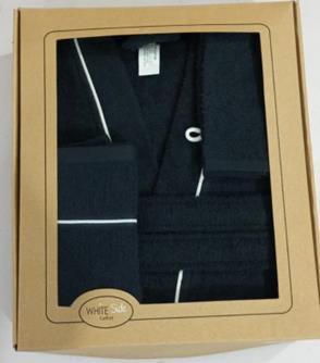 DKD Home Decor Albornoz Básico para Hombre, Set de 2 unidades, Color Crema, Algodón 400 g/m², 120 cm Alto x 63 cm Ancho