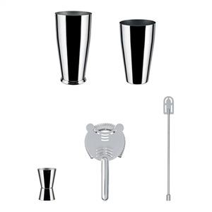 Alessi 5050SET I Lunar Eclipse Set Accesorios Cocktail Acero Inoxidable 18/10, Diseñado por Ettore Sottsass