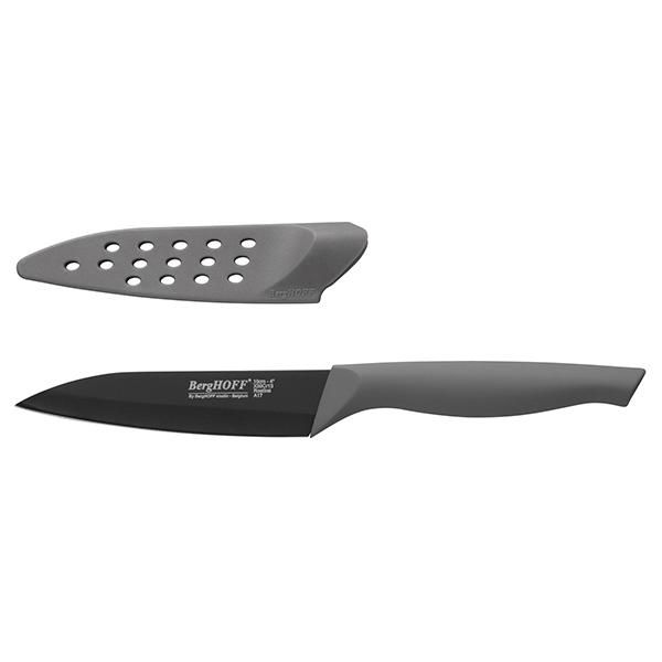 Berghoff 1301050 Cuchillo de Pelar de Acero Inoxidable 10 cm con Funda Protectora, Afilado de Larga Duración