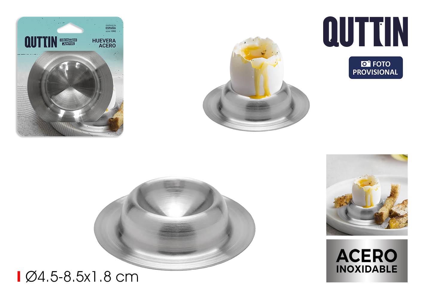 Quttin Soporte Huevera de Acero Inoxidable - Diseño individual 4.5-8.5 x 1.8 cm - Ideal para Cocina y Hostelería (24 Unidades)