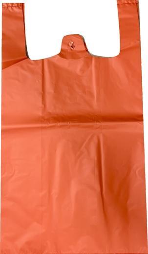 BOLSAS Bolsa de asa anónima 42x53 cm 50 micras 70% reciclado naranja paquete 1 kg