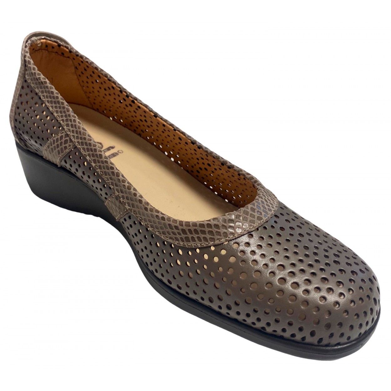 ZAPATO SEÑORA CÓMODO PUNTOS TAUPE