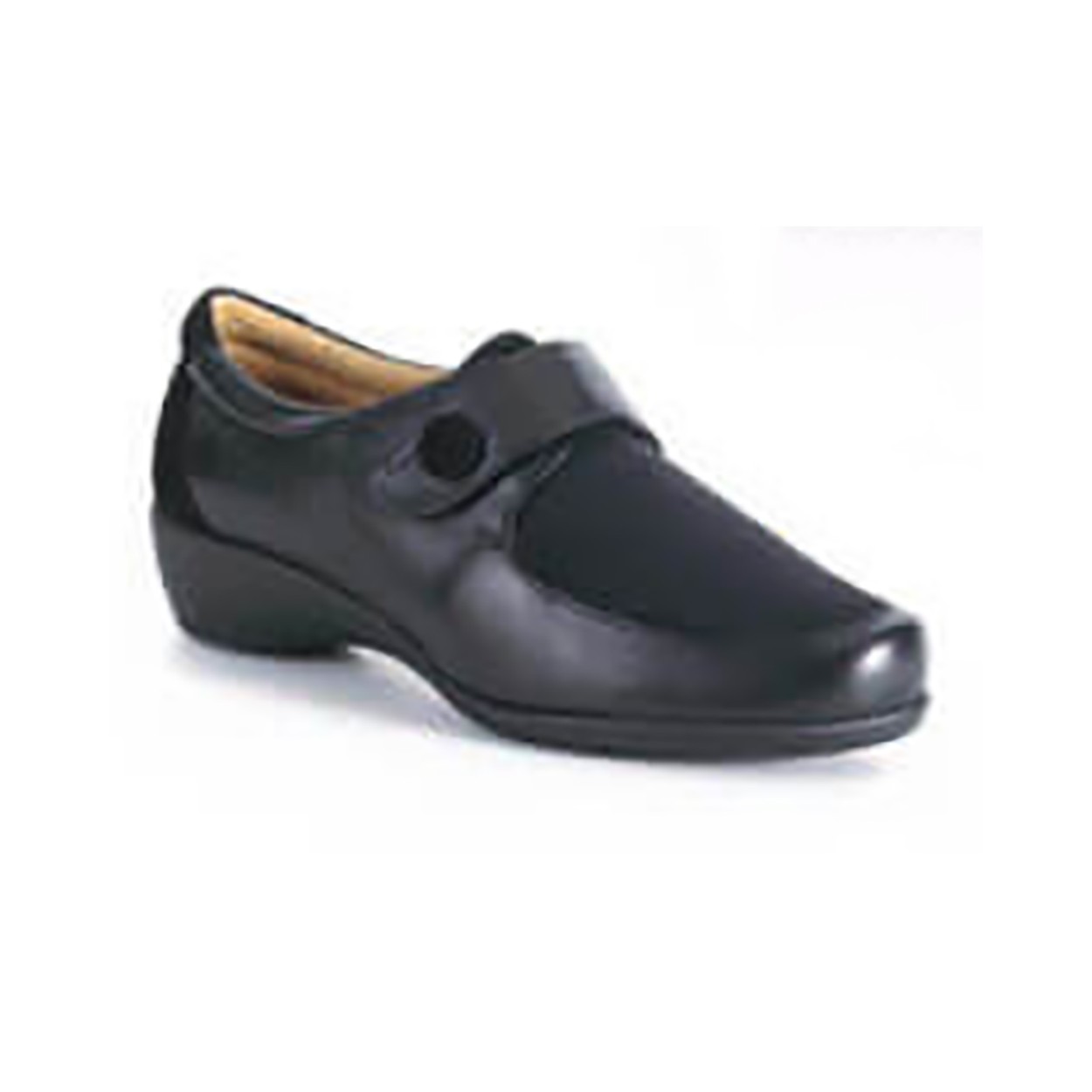 ZAPATO SEÑORA CON TACÓN DE COLOR NEGRO VELCRO. TALLA 35