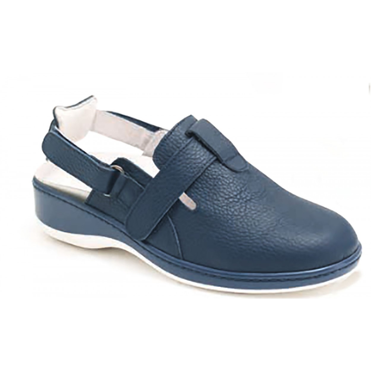 ZUECO ELEGANTE CON VELCRO. COLOR AZUL TALLA 36