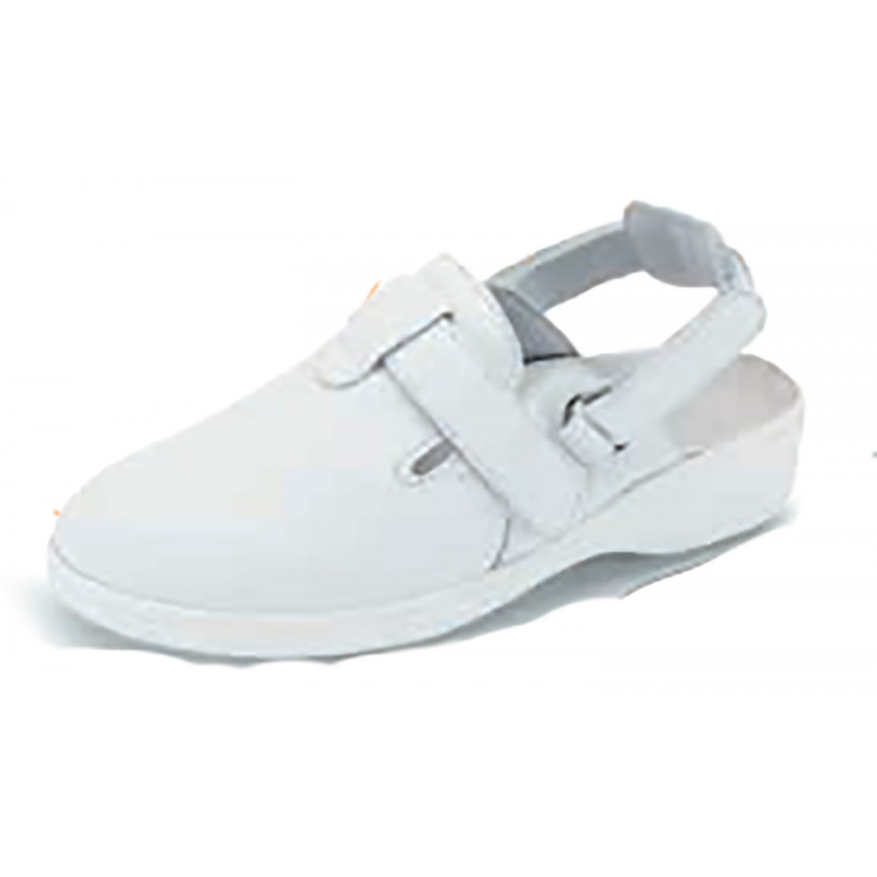 ZUECO ELEGANTE CON VELCRO. COLOR BLANCO